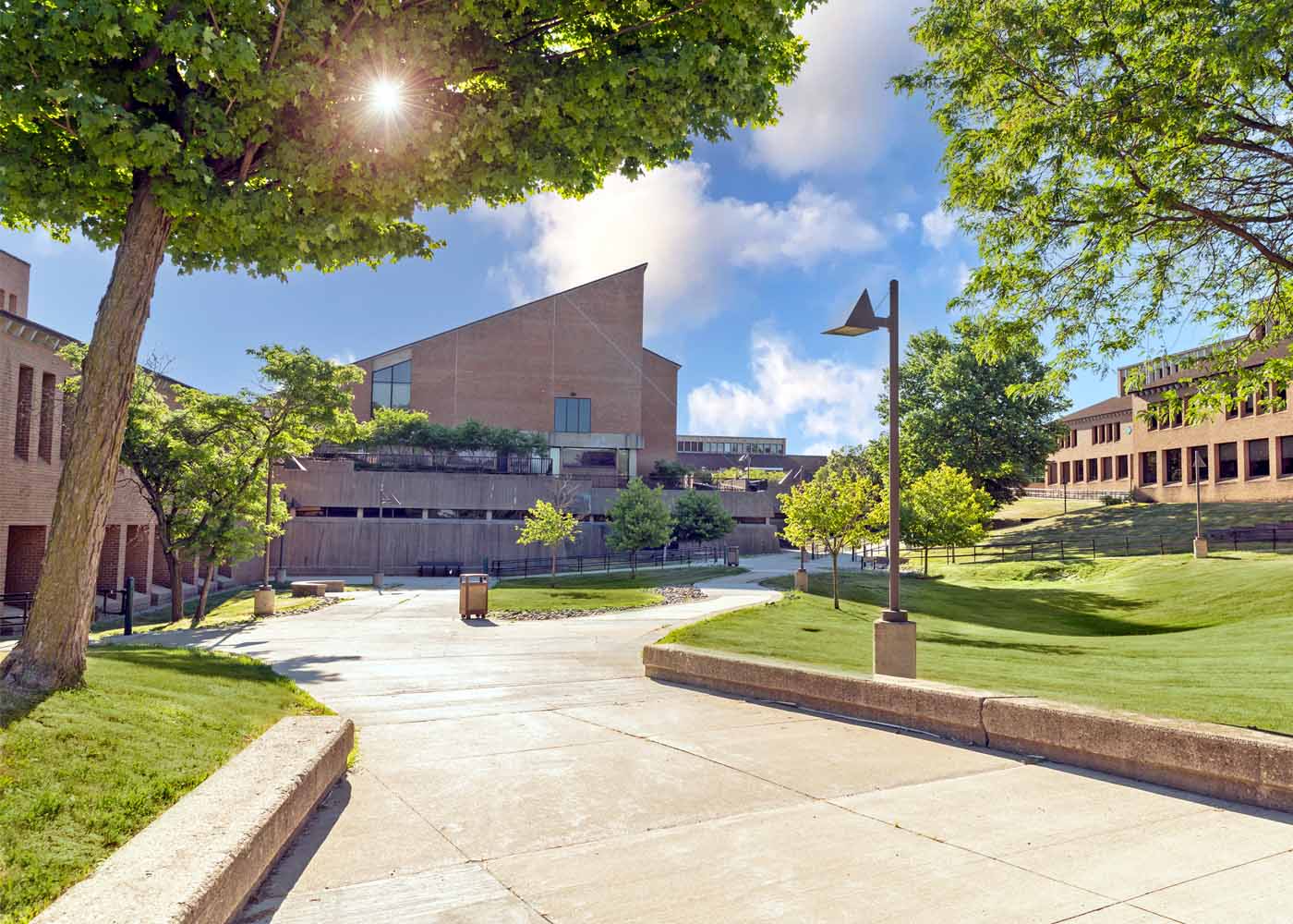 Outdoors photo of O C C's Orchard Ridge Campus on a sunny day