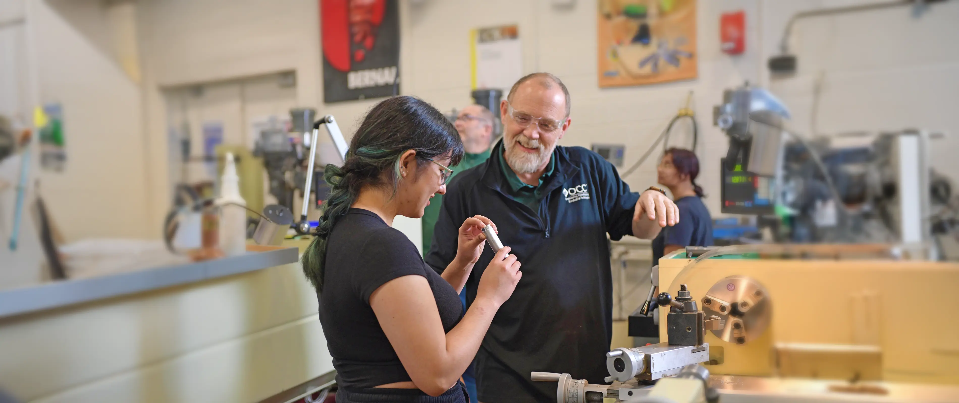 Image of a student getting instructed