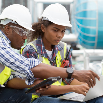 Workers at a construction site