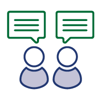 Icon of two people speaking
