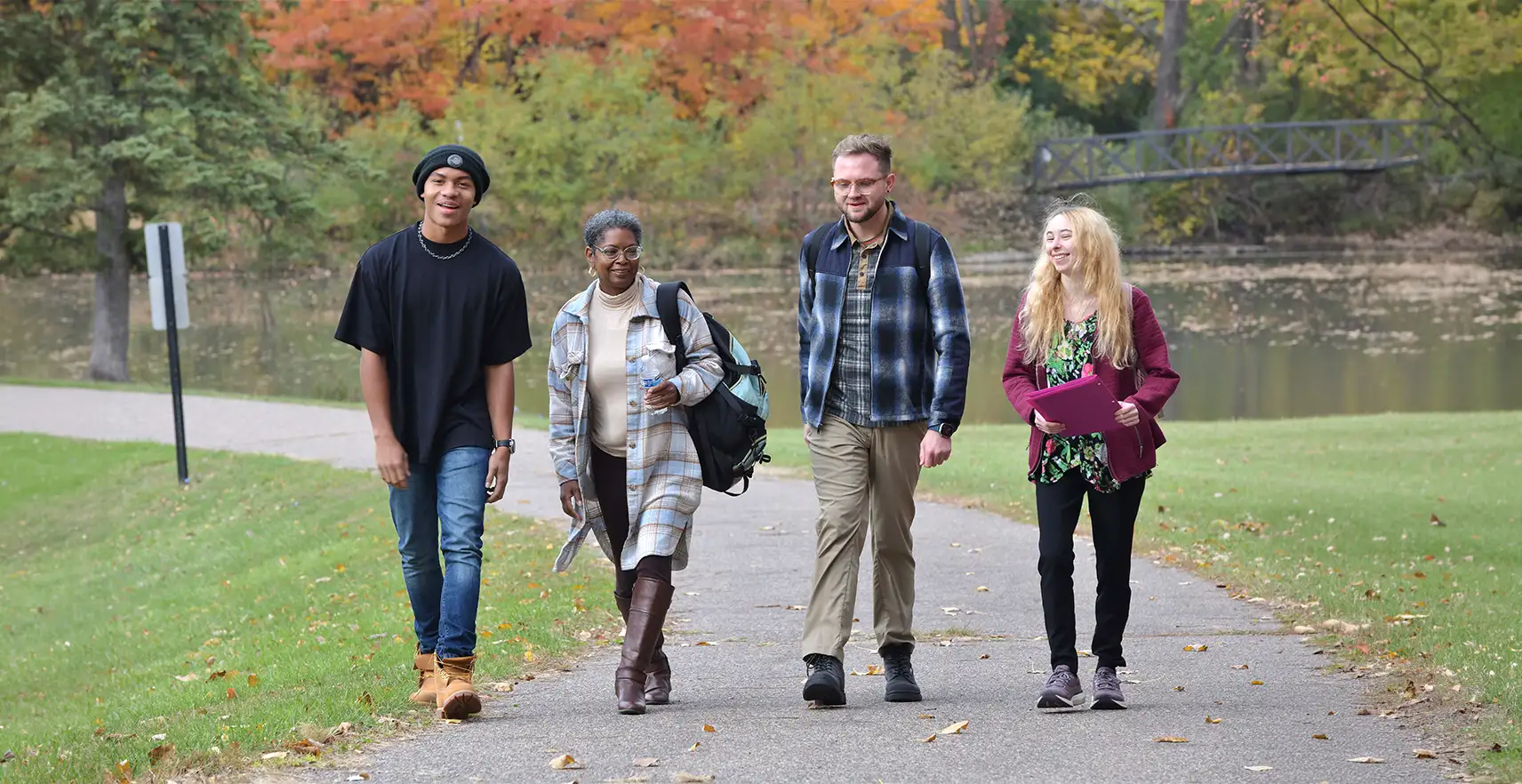 Students walking on campus