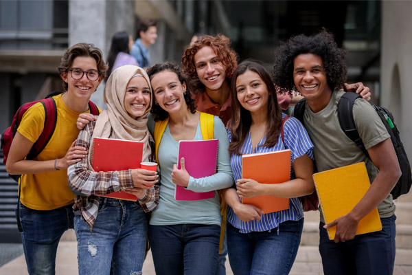 Several students posing for a photo.