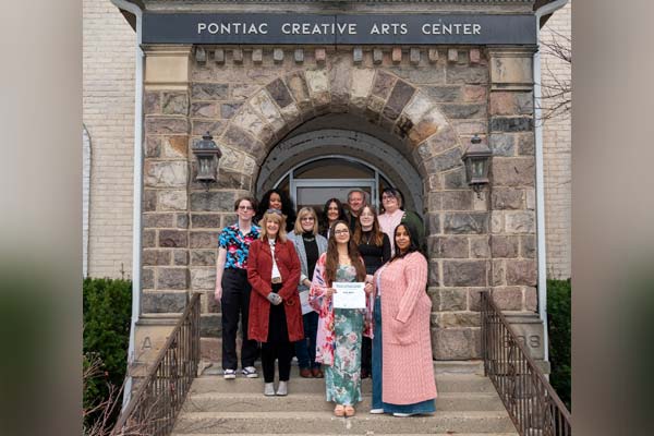 OCC student artists at the fourth annual juried art exhibit at the Pontiac Creative Arts Center. 