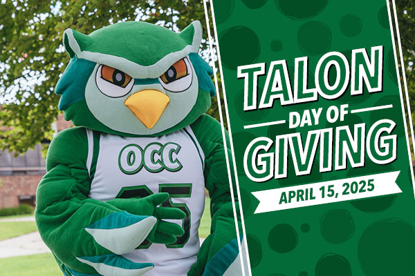 Image of Talon, the OCC mascot.