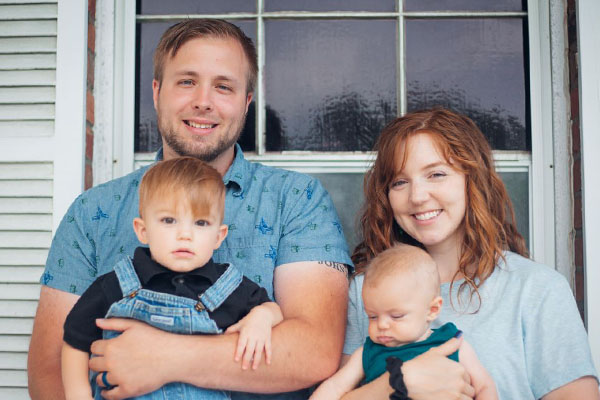 Cheyne and Michael now with their two children